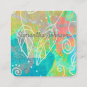 abstracte natuur kunst dubbelzijdig op maat vierkante visitekaartje (Voorkant)