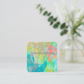 abstracte natuur kunst dubbelzijdig op maat vierkante visitekaartje (Staand voorkant)