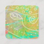 abstracte natuur kunst dubbelzijdig op maat vierkante visitekaartje (Achterkant)