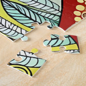 Abstracte Natuur Line Art Doodle van het plattelan Legpuzzel (Zijkant)