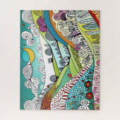 Abstracte Natuur Line Art Doodle van het plattelan Legpuzzel (Verticaal)