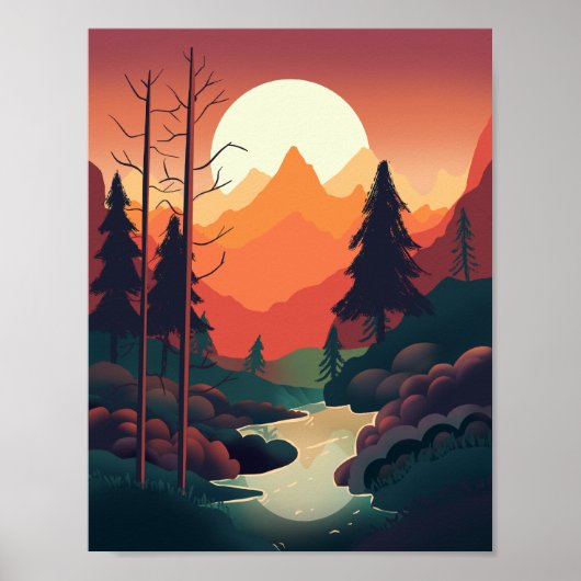 Abstracte Natuur Modern Wall Art poster (Voorkant)