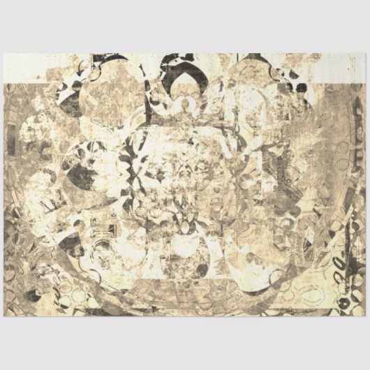 Abstracte natuur sepia kleurtoon vreemde kunst tissuepapier (Voorkant)