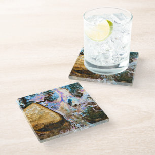 abstracte natuur stille water glazen onderzetter