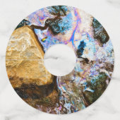 abstracte natuur stille water wijnglas label (Achterkant)