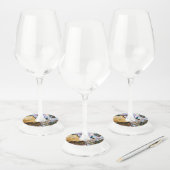 abstracte natuur stille water wijnglas label (Set)