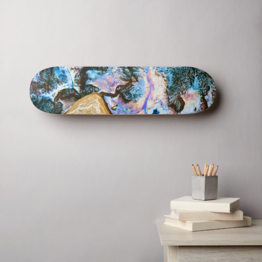 abstracte natuur stilstaand water persoonlijk skateboard (Muurkunst (Horizontaal))