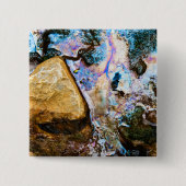 abstracte natuur stilstaande waterknop vierkante button 5,1 cm (Voorkant)