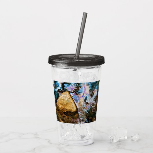 abstracte natuur stilwater acryl drinkbeker (Achterkant ijs)