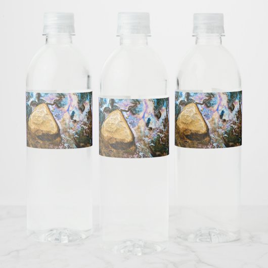 abstracte natuur stilwater waterfles etiket (Flessen)