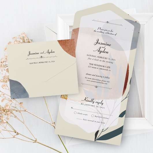 Abstracte Natuur Sunrise All In One Uitnodiging