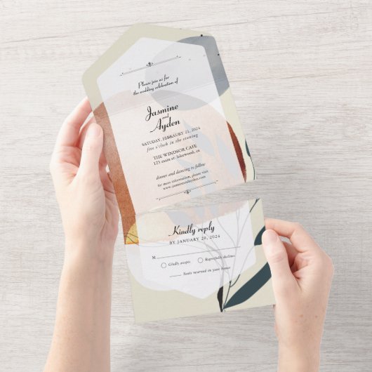 Abstracte Natuur Sunrise All In One Uitnodiging (Afscheurbaar)