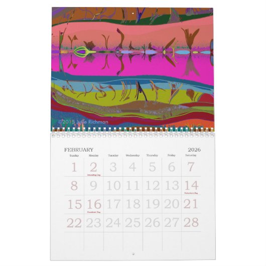 Abstracte Natuur Tekeningen Kalender (Feb 2026)