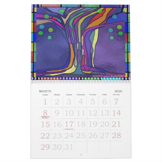 Abstracte Natuur Tekeningen Kalender (Mar 2026)