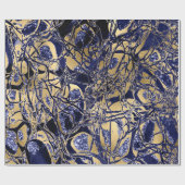 Abstracte Natuur van de anatomie Cell Gold Blue Na Cadeaupapier (Vlak)
