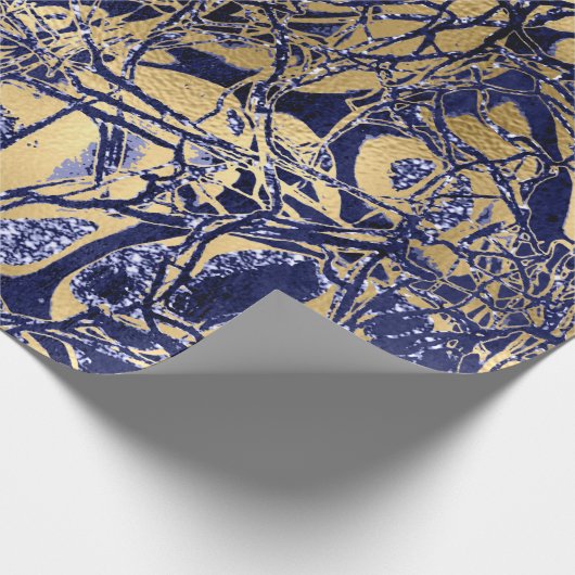 Abstracte Natuur van de anatomie Cell Gold Blue Na Cadeaupapier (Hoek)