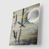 Abstracte natuur vierkante klok (Hoek)