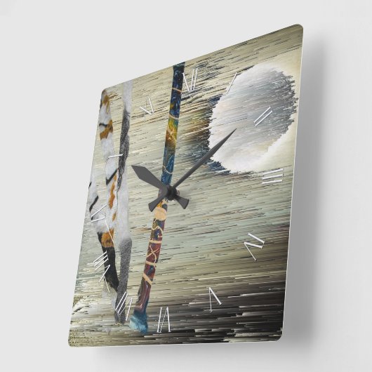 Abstracte natuur vierkante klok (Hoek)