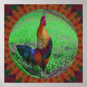 Abstracte Natuur voor wijnstokken met rooster Poster