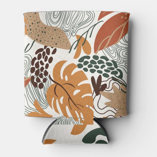 Abstracte natuur, witte exotische achtergrond blikjeskoeler (Voorkant)