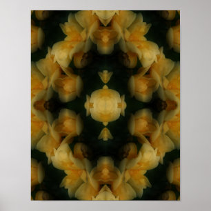 Abstracte Natuur Yellow Rose Flowers Art Poster