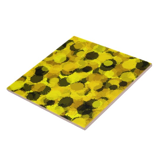 Abstracte Natuur zonnebloem - inspirerend patroon Tegeltje (Zijkant)