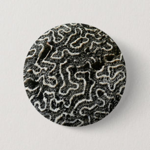 Abstracte Natuur Zwart-witkoraal II Foto Ronde Button 5,7 Cm