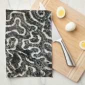 Abstracte Natuur Zwart-witkoraal II Foto Theedoek (Quarter Fold)