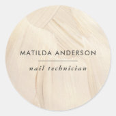 Abstracte natuurlijke legant eenvoudig neutraal ronde sticker (Voorkant)