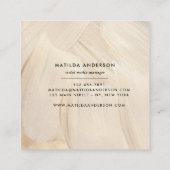 Abstracte natuurlijke legant eenvoudig neutraal vierkante visitekaartje (Achterkant)