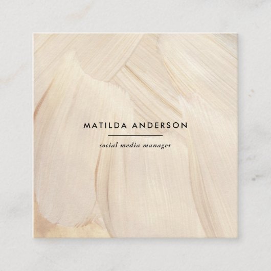 Abstracte natuurlijke legant eenvoudig neutraal vierkante visitekaartje (Voorkant)
