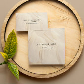 Abstracte natuurlijke legant eenvoudig neutraal vierkante visitekaartje