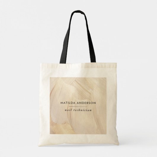 Abstracte natuurlijke legant neutraal bedrijf tote bag (Achterkant)