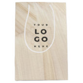 Abstracte natuurlijke legant neutraal logo medium cadeauzakje (Voorkant)