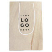 Abstracte natuurlijke legant neutraal logo medium cadeauzakje (Achterkant)