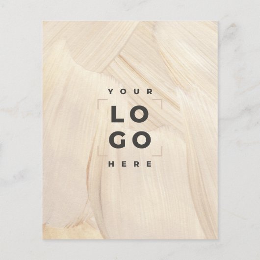 Abstracte natuurlijke legant neutraal QR-code Flyer (Achterkant)