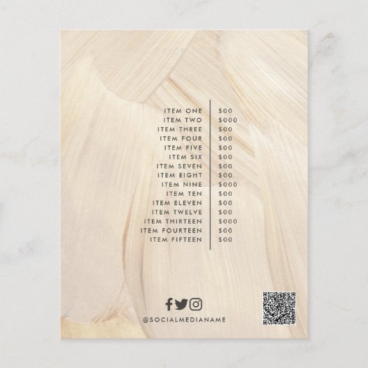 Abstracte natuurlijke legant neutraal QR-code Flyer (Voorkant)