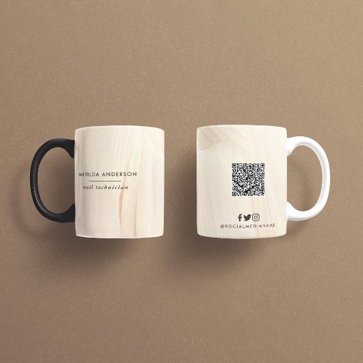 Abstracte natuurlijke legant neutraal QR-code Mok