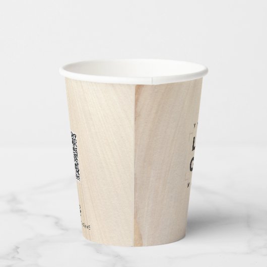 Abstracte natuurlijke legant neutraal QR-code Papieren Bekers (Rechts)