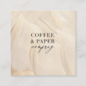 Abstracte natuurlijke legant neutraal vierkante visitekaartje (Voorkant)