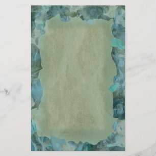 Abstracte natuurlijke objectrand in blauw en tan s briefpapier