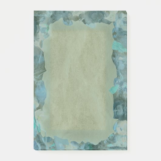 Abstracte natuurlijke objectrand in blauw en tan s post-it® notes (Voorkant)