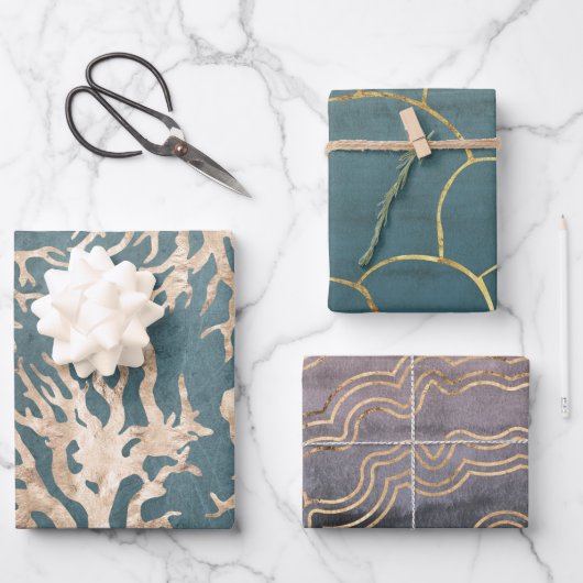 Abstracte natuurlijke patronen inpakpapier vel (Voorkant)