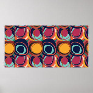 Abstracte natuurlijke vorm naadloos patroon met ci poster