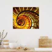 Abstracte Nautilus spiral trap Poster (Keuken)