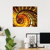 Abstracte Nautilus spiral trap Poster (Thuiskantoor)