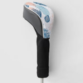 Abstracte Nautilus Strand Blauw Perzik Vervuild (1 Golfheadcover (Schuin)
