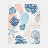Abstracte Nautilus Strand Blauwe Perzik Vervuild ( Fleece Deken (Voorkant)