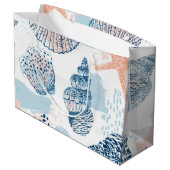 Abstracte Nautilus Strand Blauwe Perzik Vervuild ( Groot Cadeauzakje (Achterkant Gekanteld)
