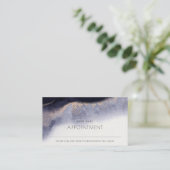 Abstracte Navy Black Gold Waterverf Benoeming Visitekaartje (Staand voorkant)